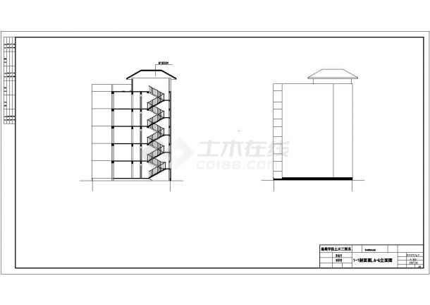 某小区3400平米五层框架结构住宅楼全套建筑+结构设计CAD图纸-图二