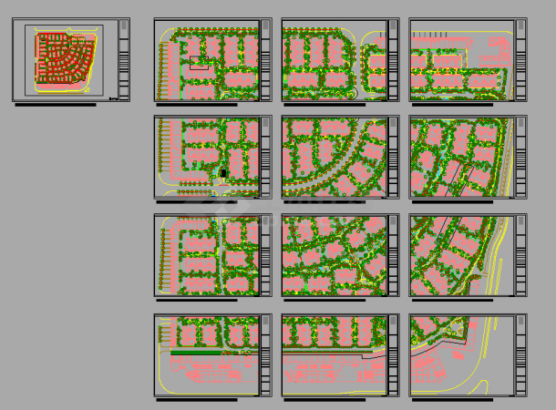 某城市大区项目景观工程植物设计cad全套施工图（含设计说明）-图一