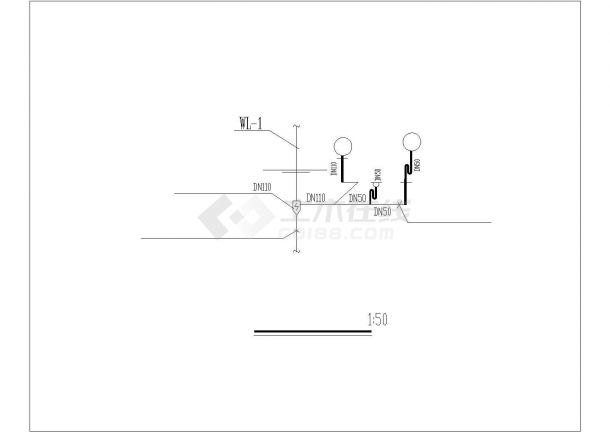 单立管排水系统设计图cad 图纸-图二