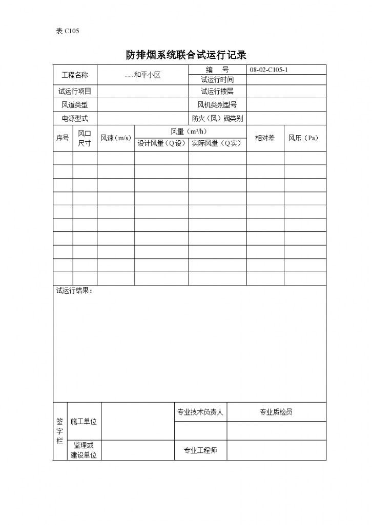 防排烟系统联合试运行记录1-图一