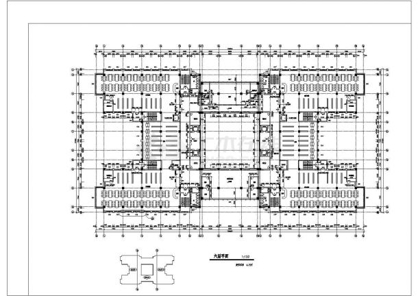 安徽某大学一层图书馆建筑设计cad图纸，共8张-图一