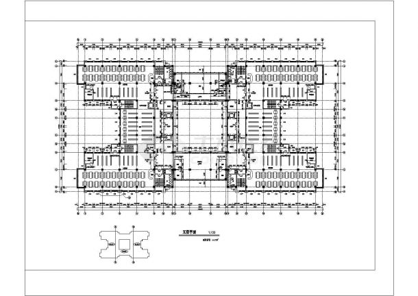 安徽某大学一层图书馆建筑设计cad图纸，共8张-图二