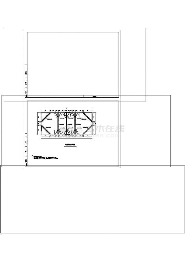 拉森钢板桩加钢支撑深基坑支护施工方案非常标准CAD图纸设计-图二