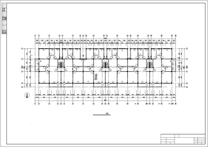 广州某小区6200平米6层框架结构住宅楼建筑设计CAD图纸_图1