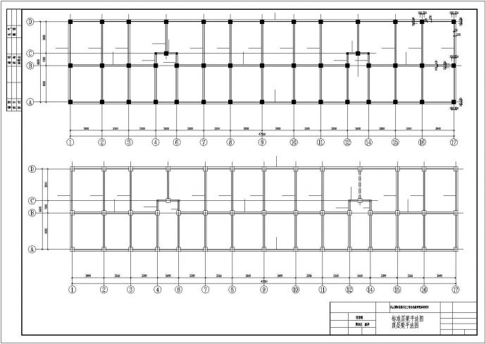 哈尔滨某小区3000平米6层框架结构住宅楼建筑设计CAD图纸（底层车库）_图1