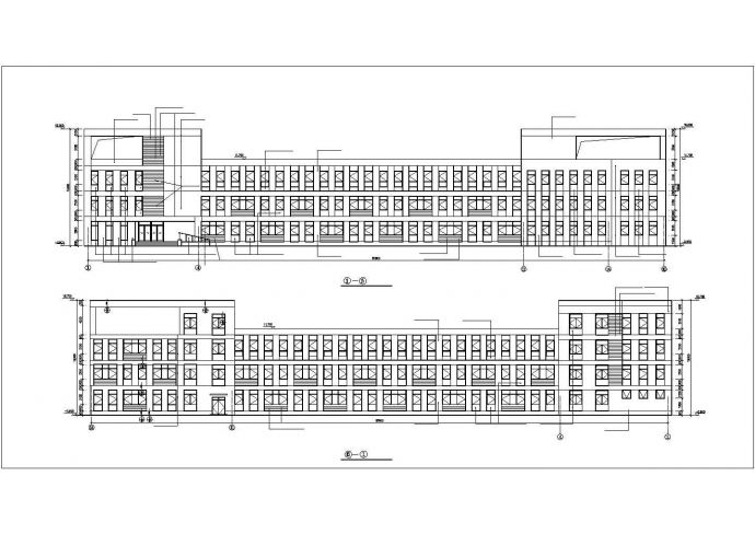 贵阳市某实验小学5500平米4层框架结构教学楼平立剖面设计CAD图纸_图1