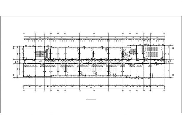 贵阳市某实验小学5500平米4层框架结构教学楼平立剖面设计CAD图纸-图二