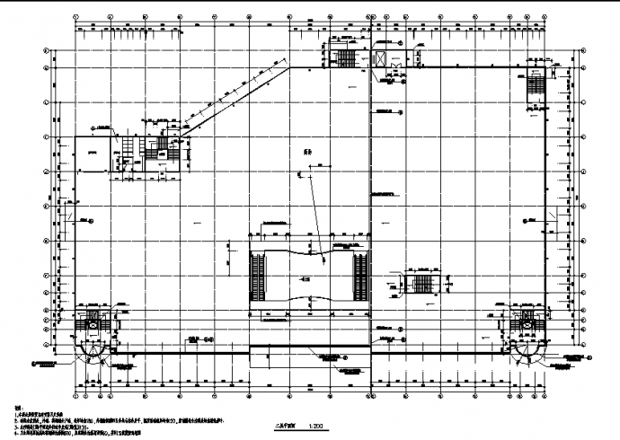 普马特3层购物综合楼建筑设计施工cad图纸_图1