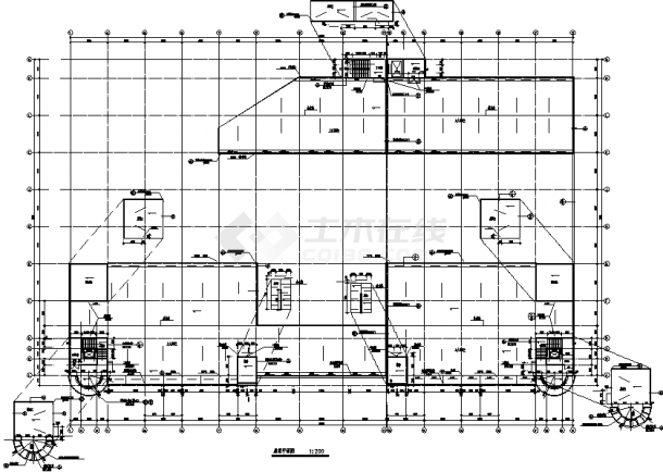 普马特3层购物综合楼建筑设计施工cad图纸-图二