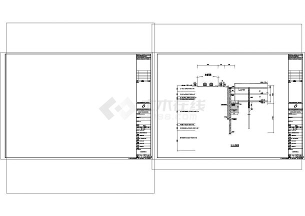 南京地下二层基坑支护施工图非常标准CAD图纸设计-图一