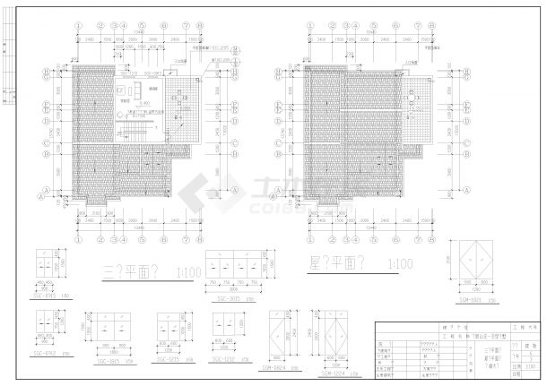 翡翠山庄复式别墅CAD施工图设计-图二