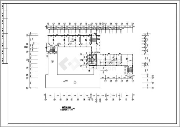 连云港市某中学6400平米4层框架结构教学楼建筑设计CAD图纸-图一