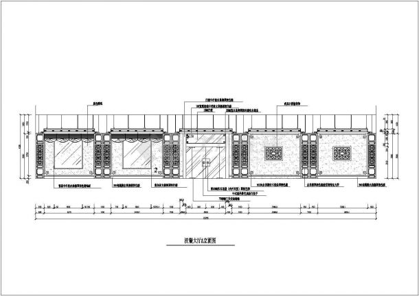 汉餐大厅全套装修设计CAD图-图二