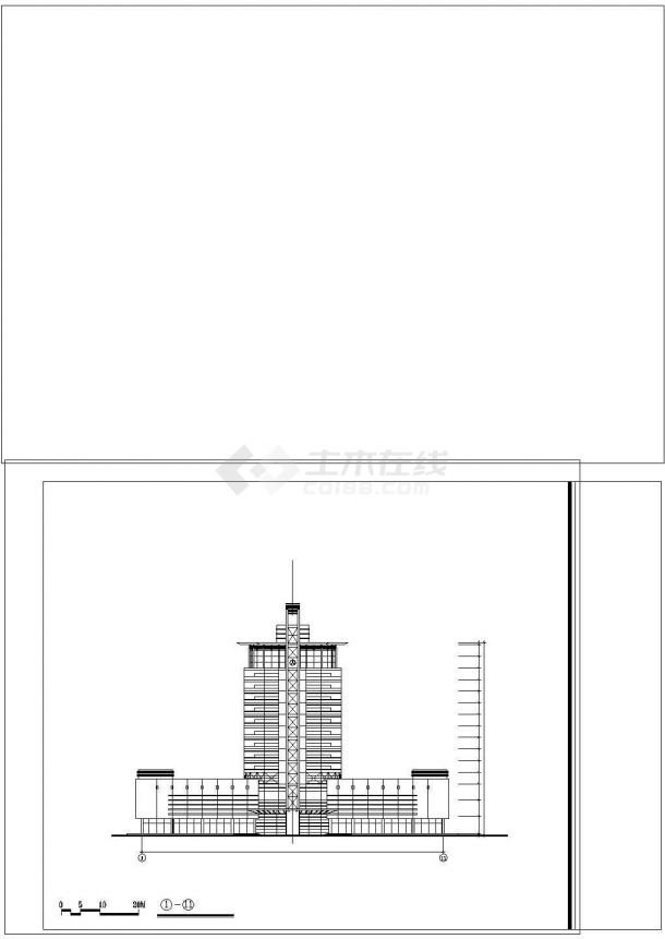 培训中心建筑设计方案CAD施工图-图一