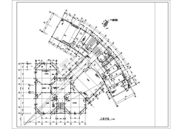 南京少儿图书馆设计建筑施工cad图，共十三张-图一