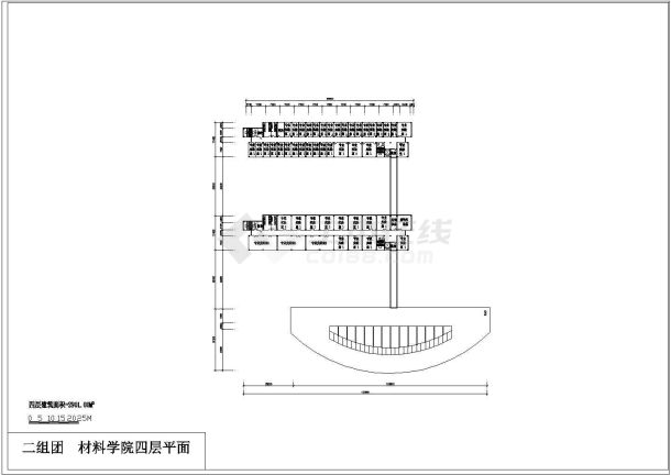 某材料学院建筑平面设计cad装修施工图-图二