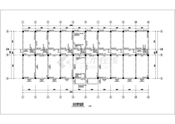 盐城市某建筑公司五层框架结构办公楼全套结构设计CAD图纸-图一