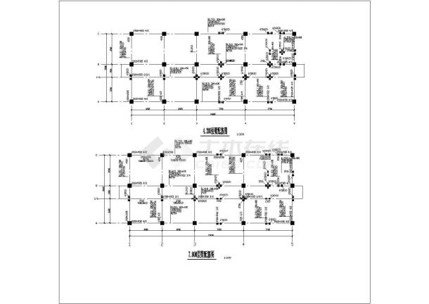 天津某临街五层框架结构商业办公楼全套结构设计CAD图纸-图二