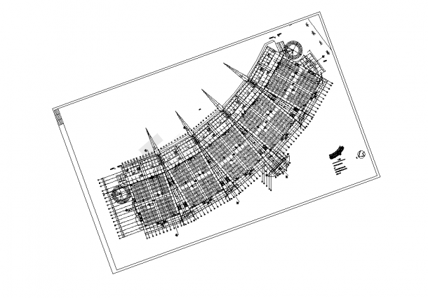 244014平米4层大型商场综合楼建筑设计施工cad图纸-图二