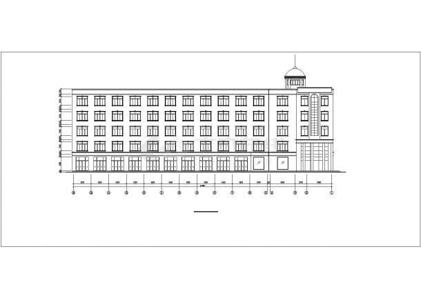 昆山市某临街4700平米五层框架商业办公楼建筑设计CAD图纸-图一