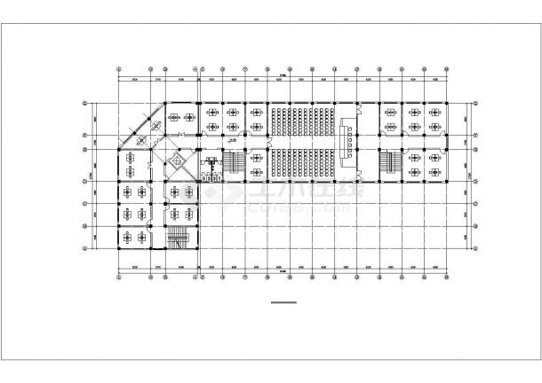 昆山市某临街4700平米五层框架商业办公楼建筑设计CAD图纸-图二