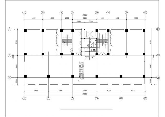 写字楼平面建筑设计cad方案施工图纸_图1