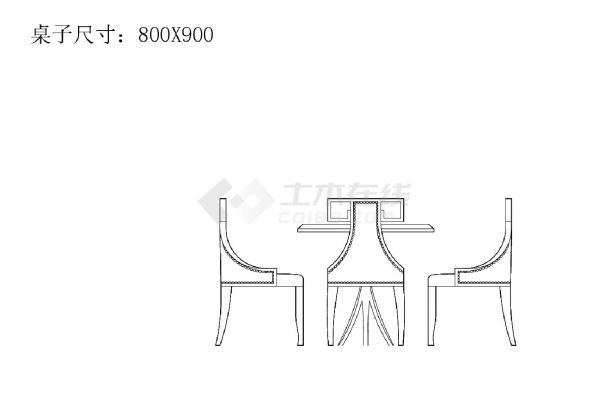 桌几类-整理图库-简欧四人餐桌（带遮罩）平立面内含40个CAD图-图二