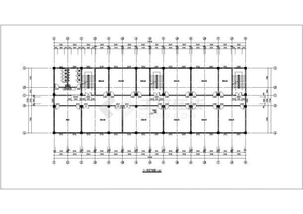 苏州某工厂占地880平米五层框架办公楼建筑设计CAD图纸-图二