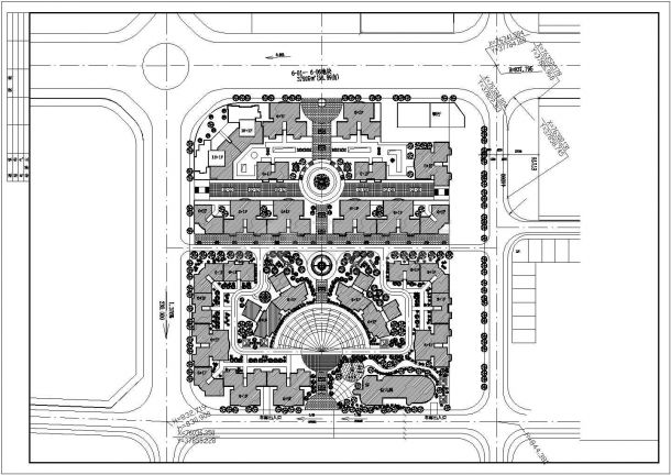 阜新市细河区银地花园小区平面规划设计CAD图纸（两套方案）-图二