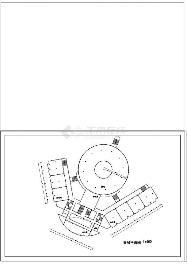 某综合楼平面规划设计cad方案施工图-图二