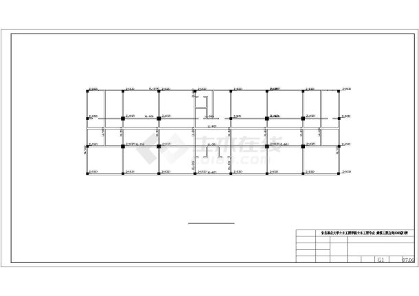 [学士]某12层酒店框架剪力墙结构cad图纸(含计算书、建筑结构设计图)-图一