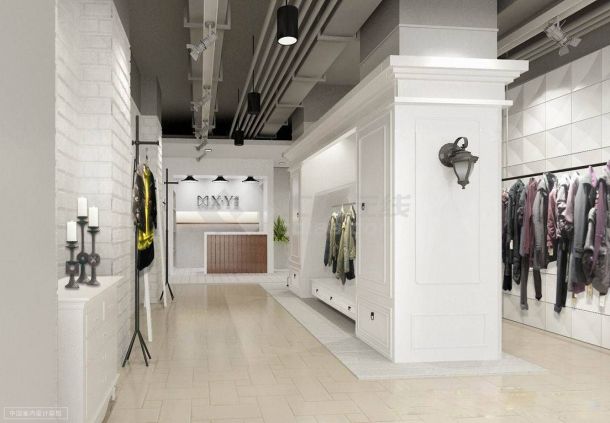 某建筑面积160平方日韩风格服装店室内装修设计cad全套施工图（含效果图）-图二