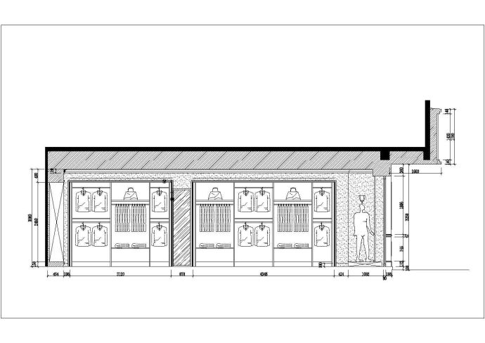 某建筑面积90平方米男装服装店室内装修设计cad详细施工图（含效果图）_图1