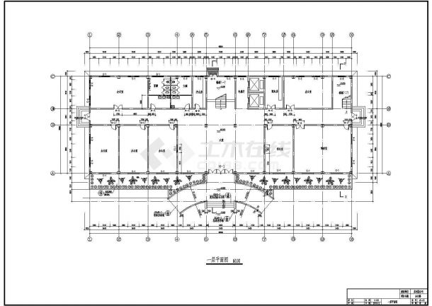 办公楼设计_[学士]某办公楼全套建筑施工设计cad图纸（含计算书建筑、结构图）-图二