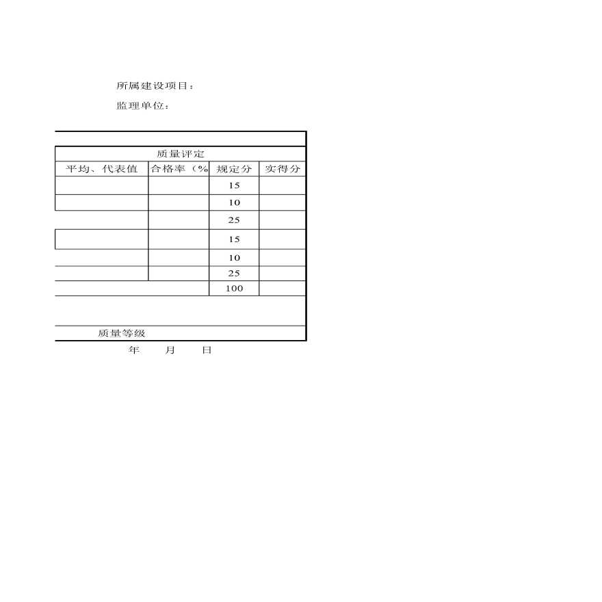 分项工程质量检验评定（样表）标志-图二