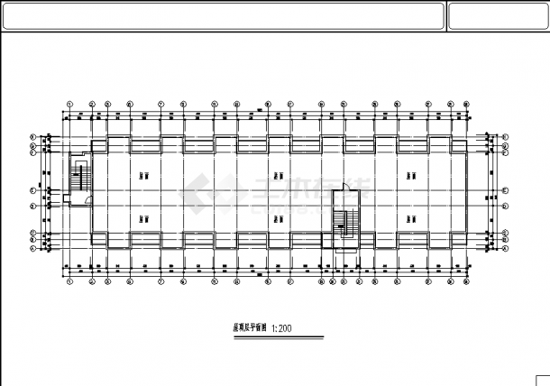 德扬中学8层学生公寓楼建筑设计施工cad图纸-图二