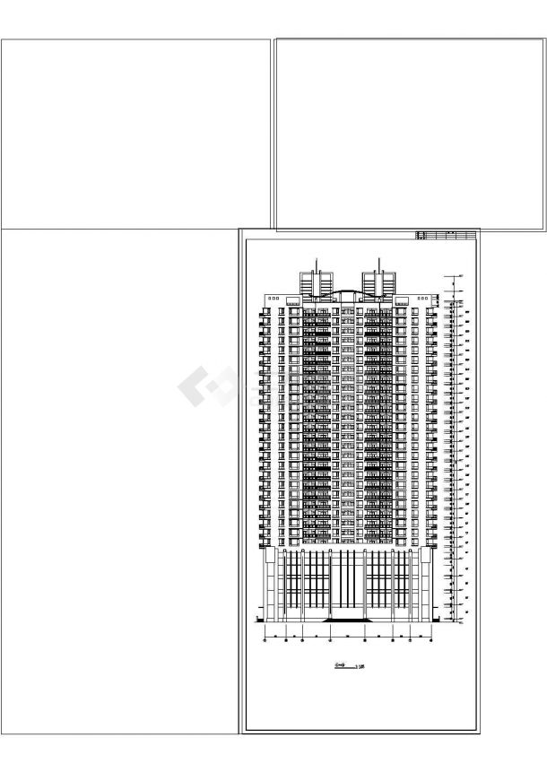 一栋高层商务公寓cad建筑设计施工图纸-图一