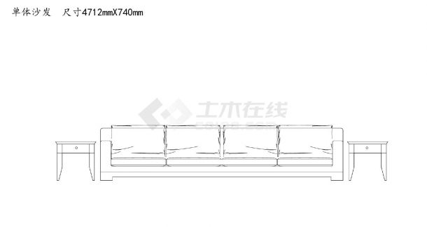 沙发类（整理图库）＆（立面）单体沙发家具组合25个(三）CAD图-图一