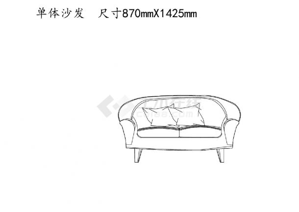 沙发类（整理图库）＆（立面）单体沙发立面图25个(五）CAD图-图一