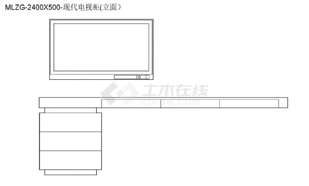 柜子类（整理图库）＆（平立面）（电视柜）现代电视柜带储物功能平立面(二）26个CAD图-图一