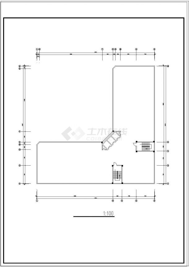 某宾馆建筑设计外立面及平面CAD方案图-图一