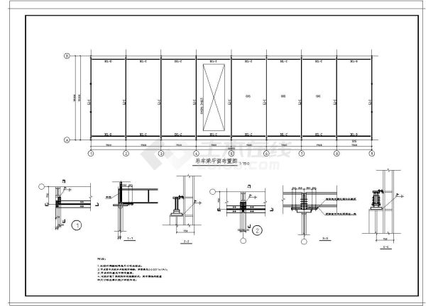 某地区单层钢架结构厂房结构施工图-图二