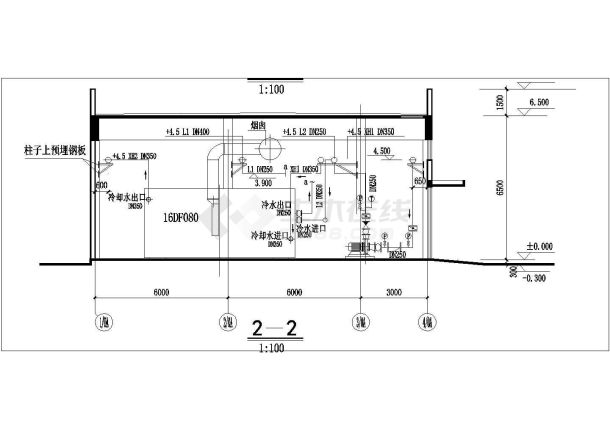 暖通冷冻机房整套设计cad施工图纸-图二