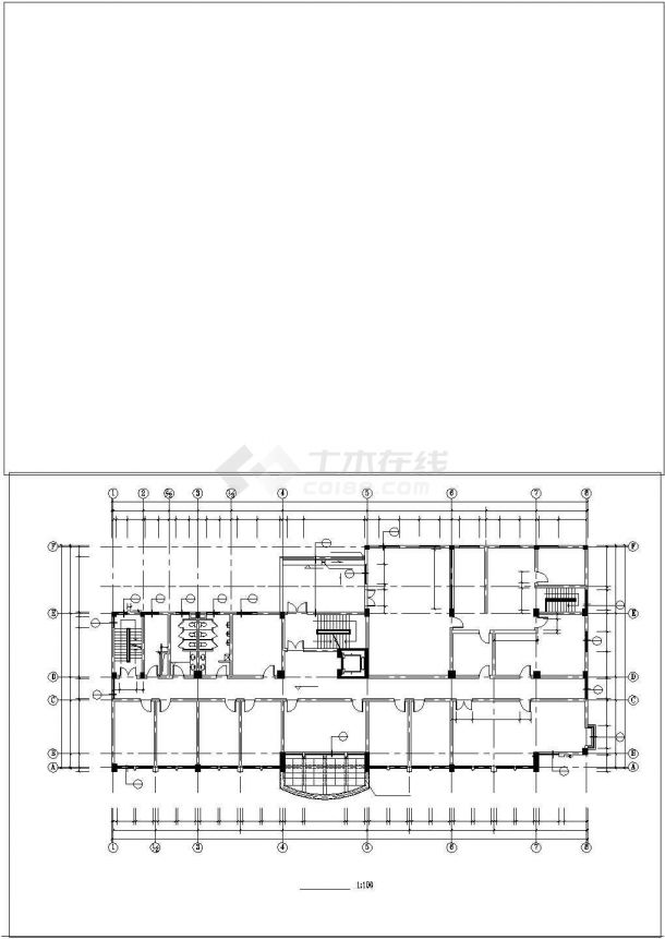 办公楼设计_某多层办公楼建筑设计详细方案CAD施工图-图二