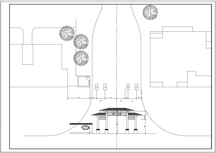 某小区入口仿古典牌楼大门初步设计施工图_图1
