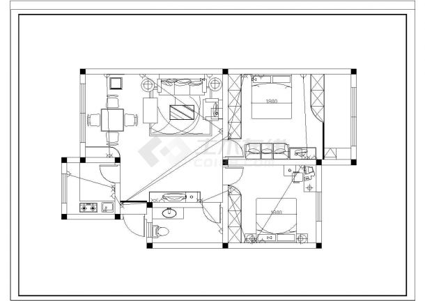 室内家装设计方案cad施工图例-图一