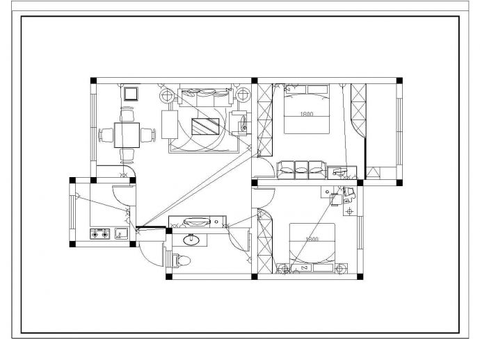 室内家装设计方案cad施工图例_图1