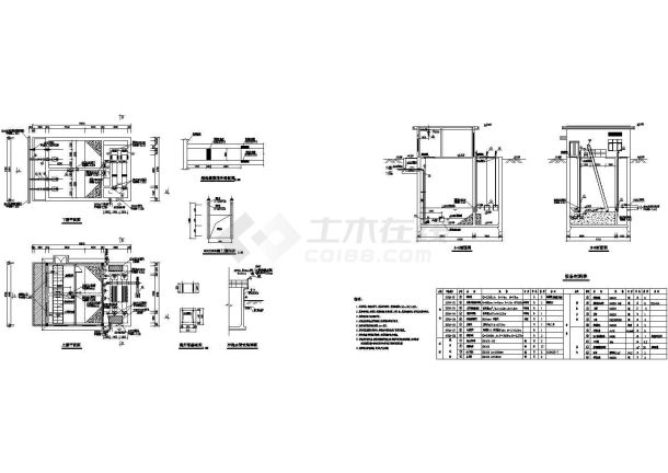 工厂沉井施工污水提升泵房建筑设计图-图一