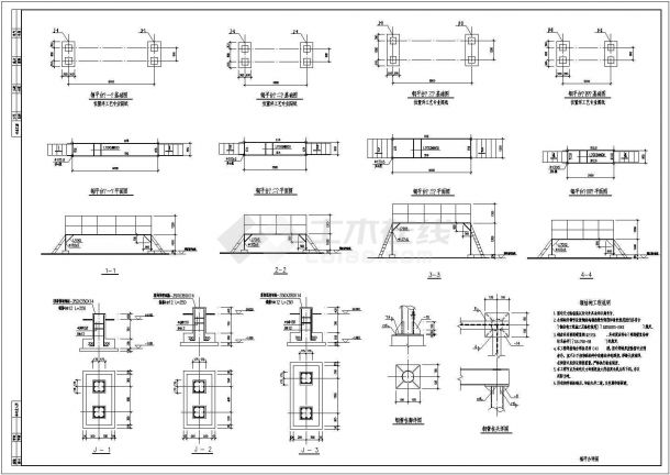 钢平台节点构造详图2CAD施工图设计-图一