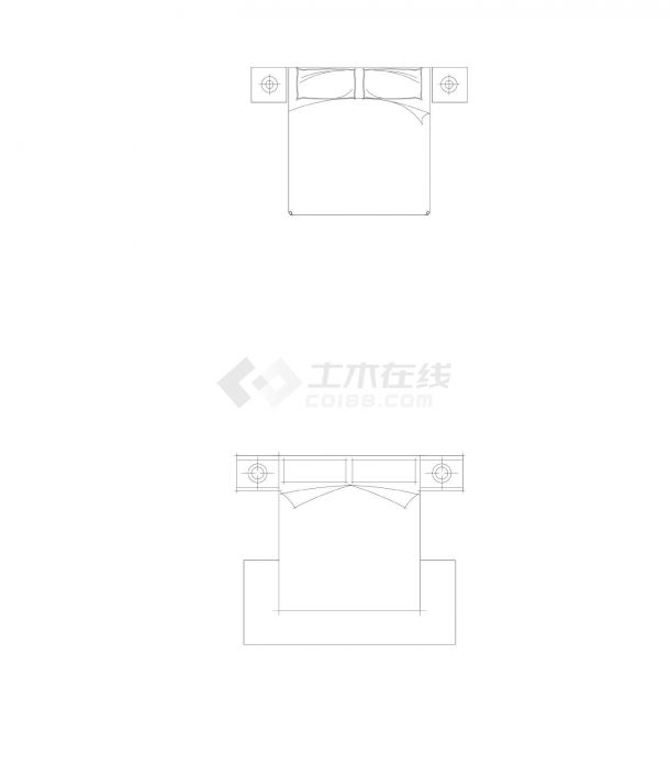 床品合集CAD图库-2000床（26个块，有遮罩）-图一